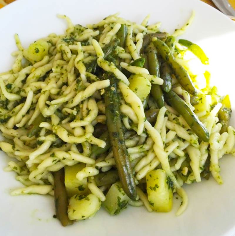 Ristorante Bergeggi Playa de Luna - trofie pesto patate e fagiolini