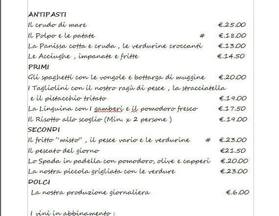 Menu cena agosto 2025